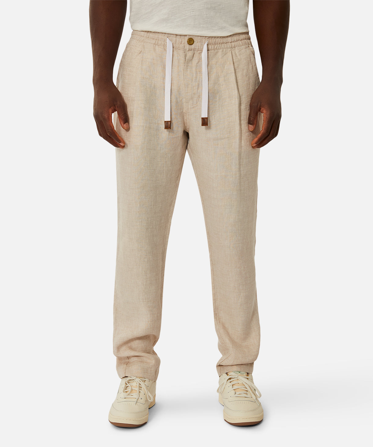 iWoo Mens Cotton Linen Drawstring Pants Elastic Waist Casual Jogger Yoga  Pants | eBay
